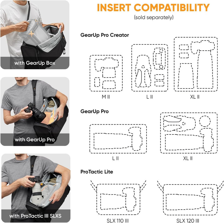 Lowepro ProTactic Lite BP 250 AW III Laptop-Rucksack, Zugriff Oben u. seitlich, Profi-Kameratasche,
