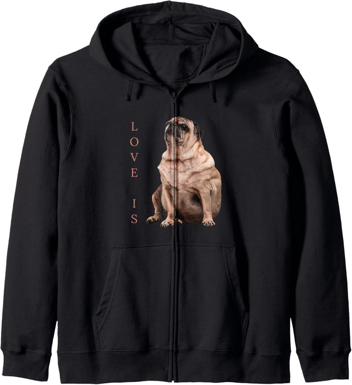 Valentines Pug Shirt Women Men Pug Mom Life Tee Love Dog Pet Kapuzenjacke