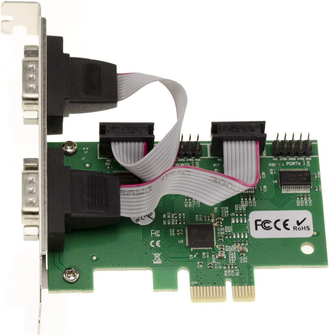 KALEA-INFORMATIQUE PCI Express PCIe Serial RS232 Controller-Karte mit 4 Ports und ASIX AX99100 Chips