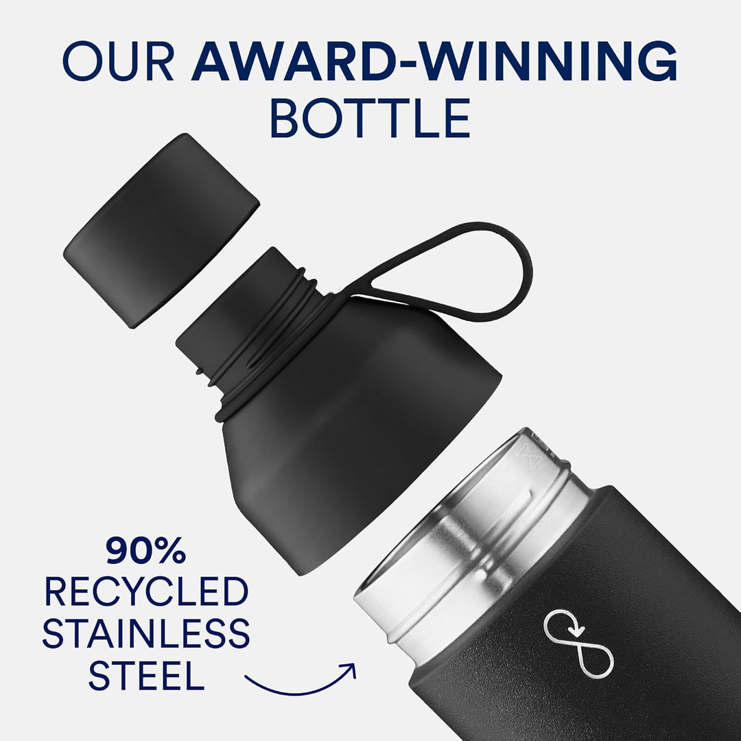 Ocean Bottle wiederverwendbare Edelstahl Wasserflasche - 100% spülmaschinenfest, doppelwandige Therm