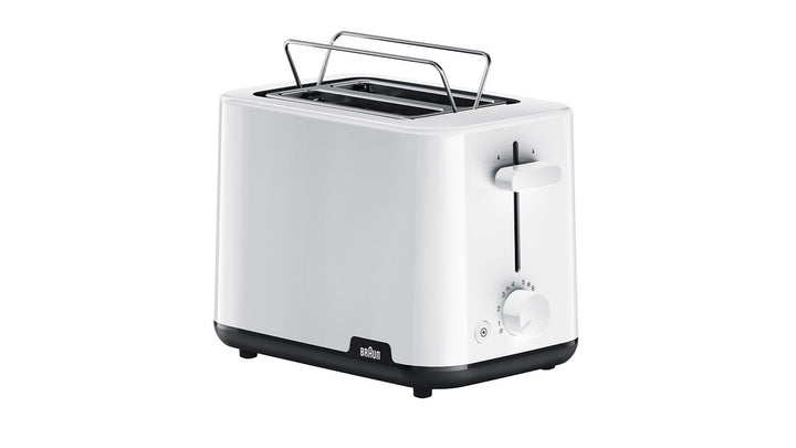 Braun Breakfast1 HT1010WH Toaster with 2 Slots, 8 Toast Levels, Pull Out Tray, Bread Lifter, Bun War