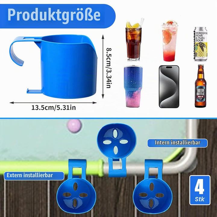 4 Stück Pool Zubehör,Getränkehalter Pool,für Poolrand Cup,Holder Becherhalter Whirlpool,Kunststoff a