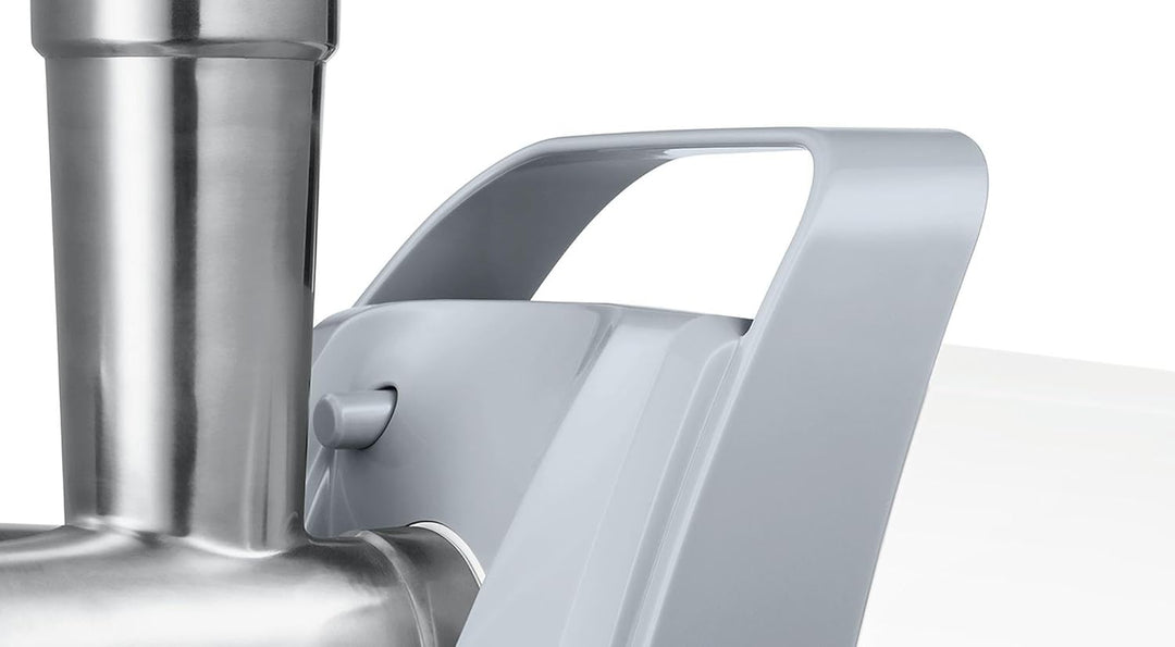 Bosch Fleischwolf CompactPower MFW45020, elektrisch, Wurstaufsatz, Edelstahl Loch-Scheiben 3,8mm + 8