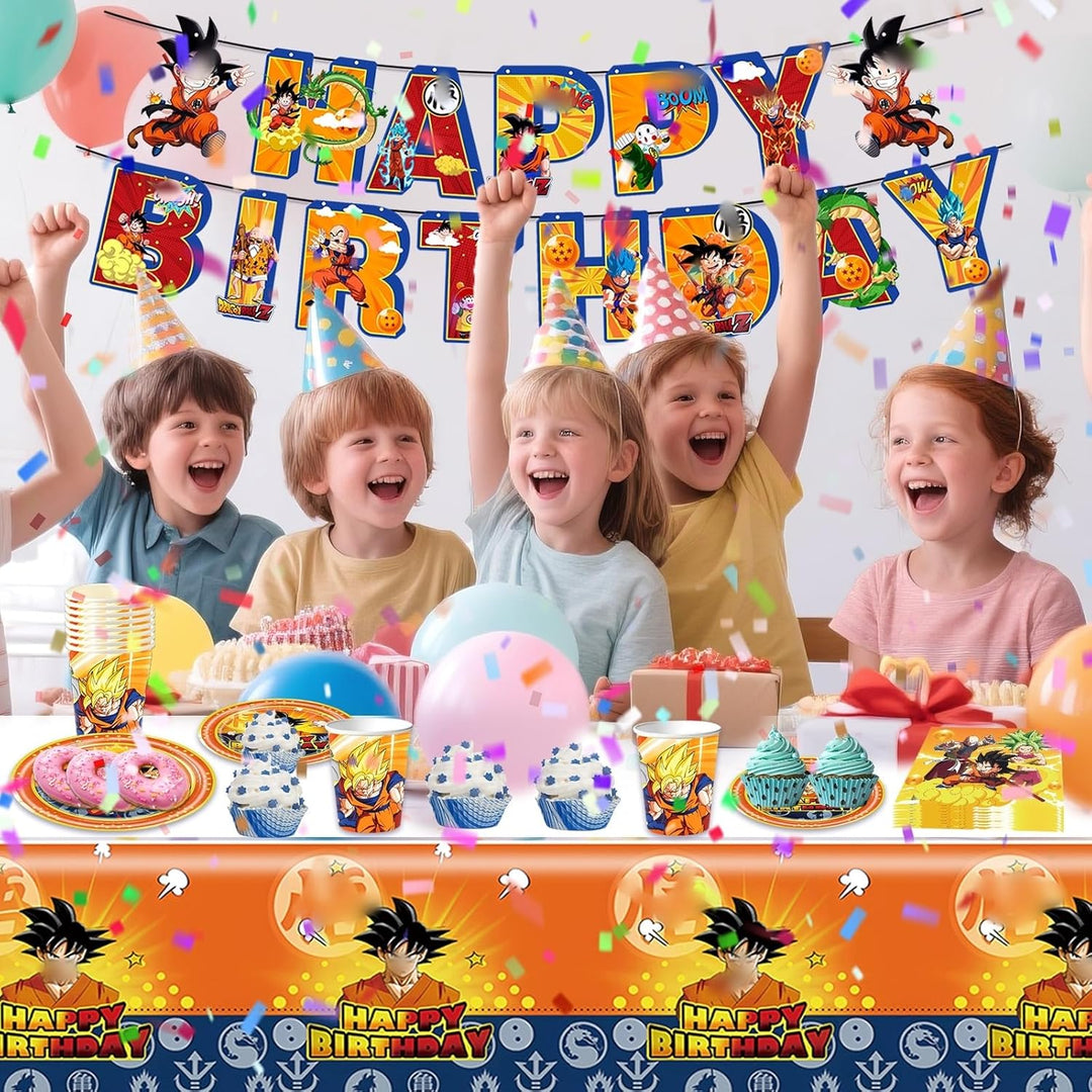 Dragon Pappteller Kindergeburtstag Deko Go- Ku Geburtstag Geschirr Set Geburtstagsdeko Partygeschirr