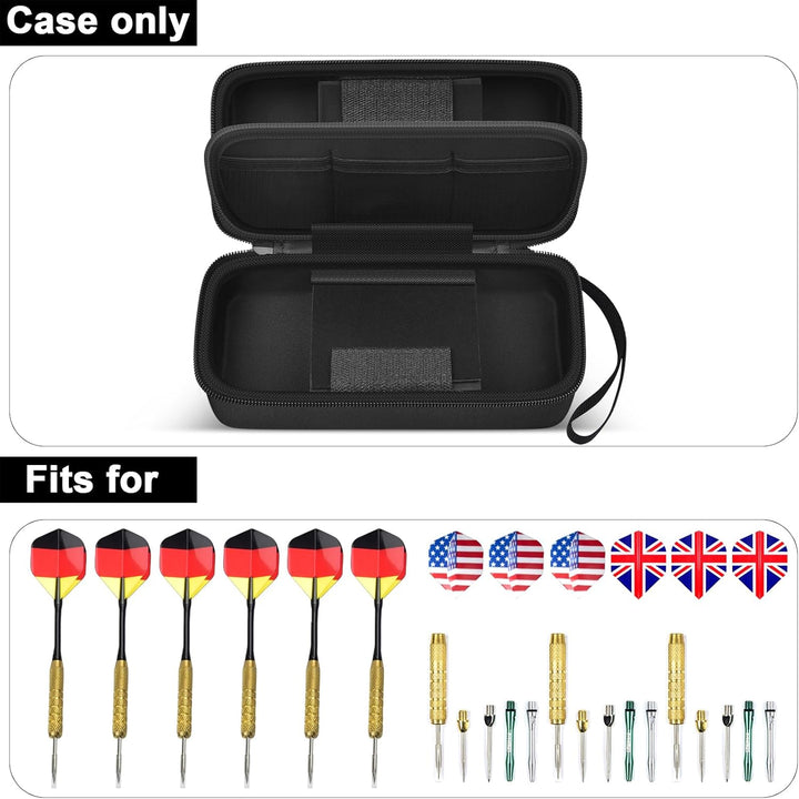GWCASE 6 Dart Tasche Tragetasche, Schützender Dartcase für Stahl/Soft Tip Darts, Flüge, Wellen, trag