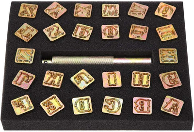 26Pcs leder stanz buchstaben, Letter Stamps Stanzwerkzeuge A-Z Alphabet Imprinted Stanzwerkzeuge für