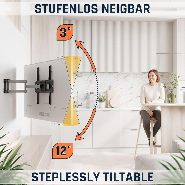 RICOO S5144 TV Wandhalterung Schwenkbar für 40-65 Zoll Wandhalterung Fernseher Halterung bis 50 Kg V