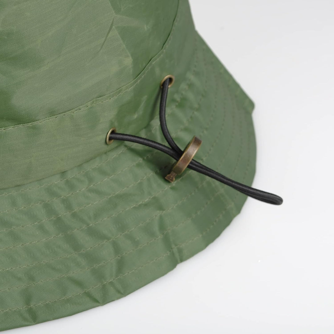 Toutacoo. Regenhut. Regenbob. Einstellbar. Nylon-Look M-L 23-grün kinnriemen, M-L 23-grün kinnriemen
