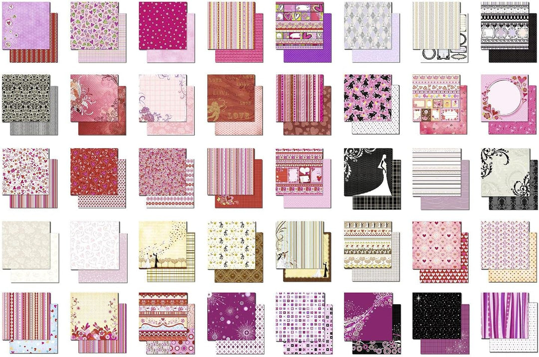 Ursus 71870099 - Glitter Design-Papier "Love", Mix mit 40 Blatt beidseitig bedrucktem Motiv-Papier,
