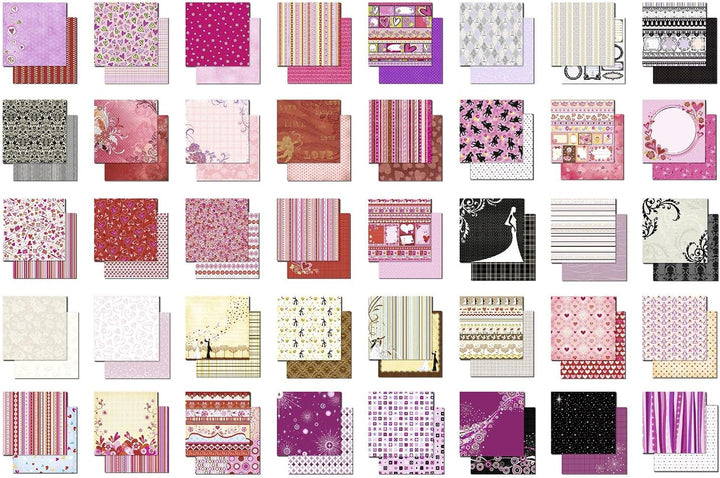 Ursus 71870099 - Glitter Design-Papier "Love", Mix mit 40 Blatt beidseitig bedrucktem Motiv-Papier,