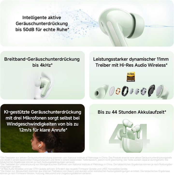 XIAOMI Redmi Buds 8, Kopfhörer, 50dB ANC, 11h+44h Akku, Schwarz | 11mm Dynamisch, Hi-Res, 3-Mic KI-A