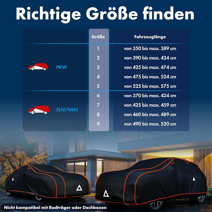 WALSER Hagelschutz Abdeckplane Auto, Hagelschutzplane TÜV geprüft*, Perma Protect Complete Autogarag