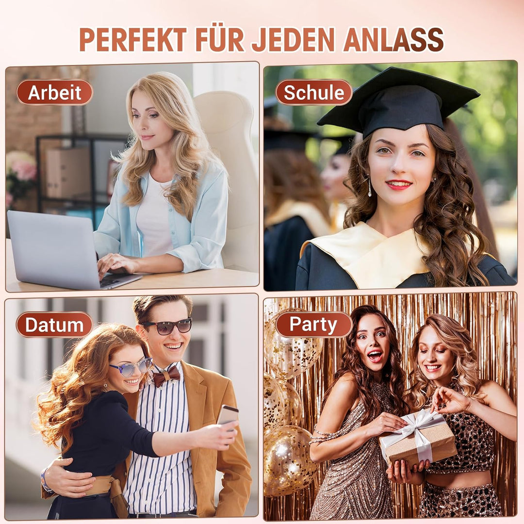 Lockenstab 3 Fässer Beach Waves - Welleneisen für Haare Einstellbar Schnell Erhitzendes für Langes K