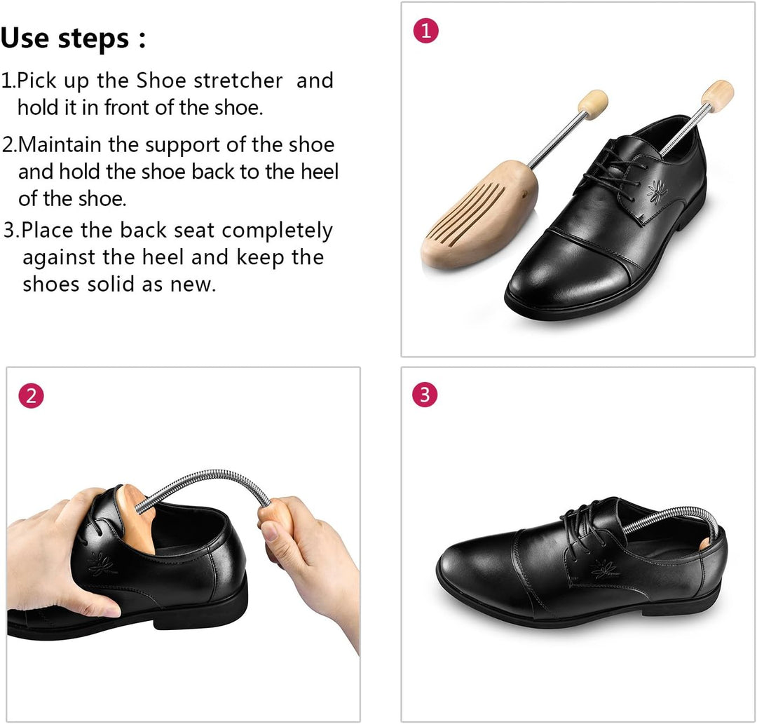 logei® 5 Paar Hochqualitativer Holz Spiralfeder Schuhspanner Schuhdehner Schuhweiter Herren Gr. 45-4