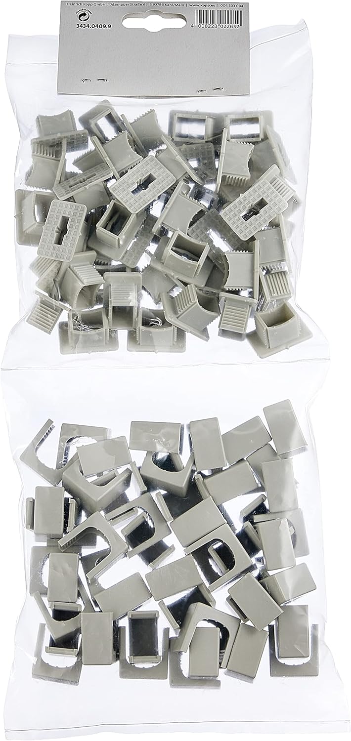 Kopp 343404099 Druck-Iso-Schellen 6-16 mm, 1-fach, mit M-6-Gewinde, 50 Stück, grau M6 Single, M6 Sin