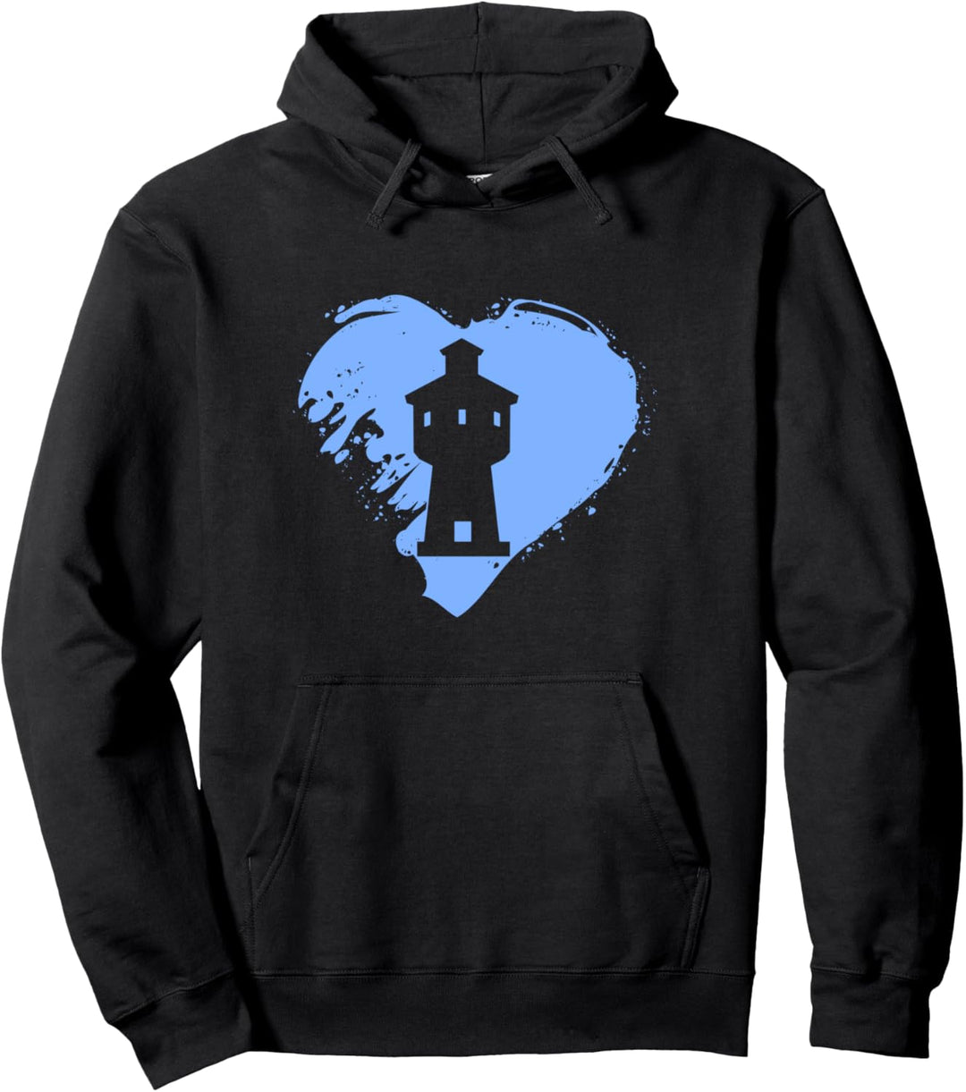 Langeoog Wasserturm im Herz - Nordsee Geschenk Pullover Hoodie