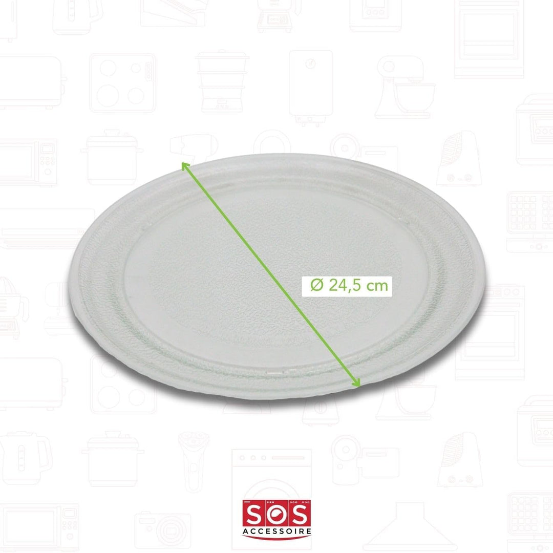 Mikrowellenplatte aus Glas, Durchmesser 245 mm (ohne Zentralbügel) für Mikrowelle 3390W1G005D LG Mik