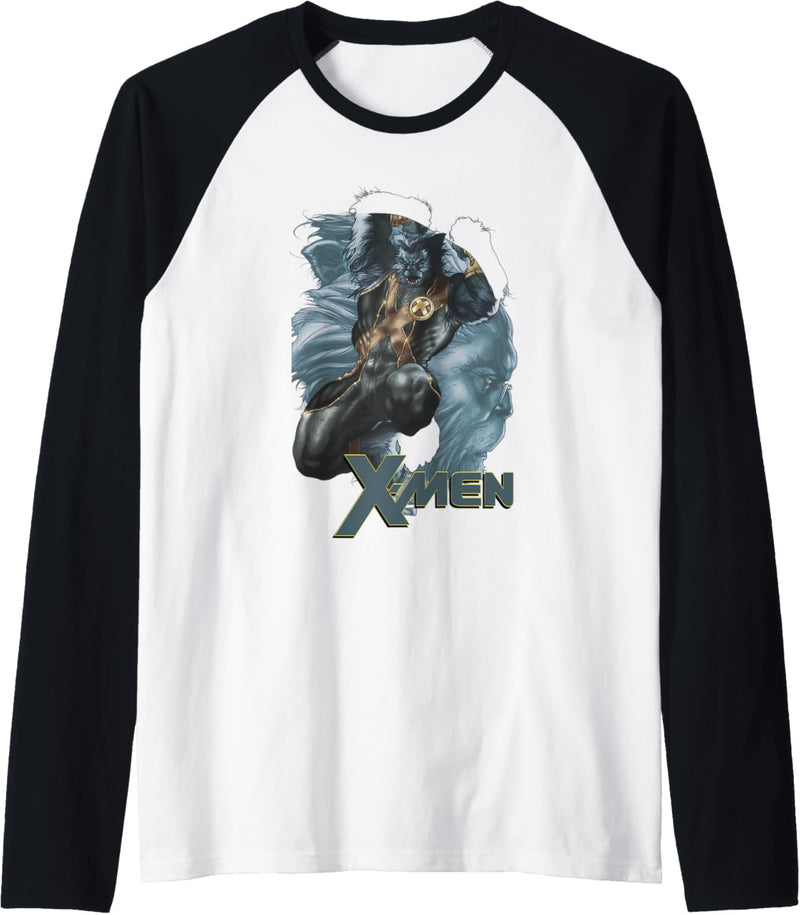 Marvel X-Men The Beast Double Exposed Mutant Raglan