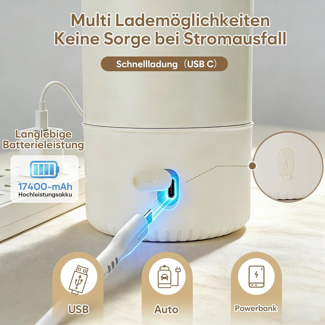 Baby Flaschenwärmer Unterwegs 2 minutters Milchwärmer 17400mAh Batteri USB-C-opladningsfunktion Gros
