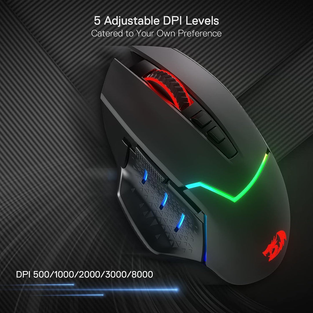Redragon M690 PRO Kabellose Gaming-Maus, 8000 DPI kabelgebundene/kabellose Gaming-Maus mit Schnellfe