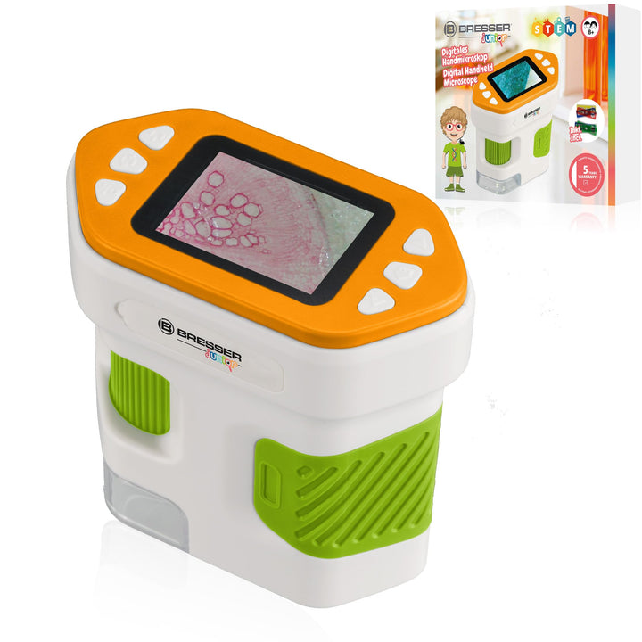 Bresser Junior digitales Handmikroskop mit 2 Zoll Display, optische Vergrösserung 7x-31x, Digitale V
