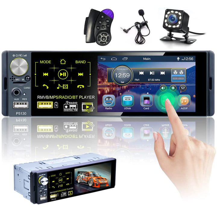 RDS Autoradio 1 Din Bluetooth Freisprecheinrichtung Autoradio mit 4.1 Zoll Bildschirm 1 Din Auto Rad