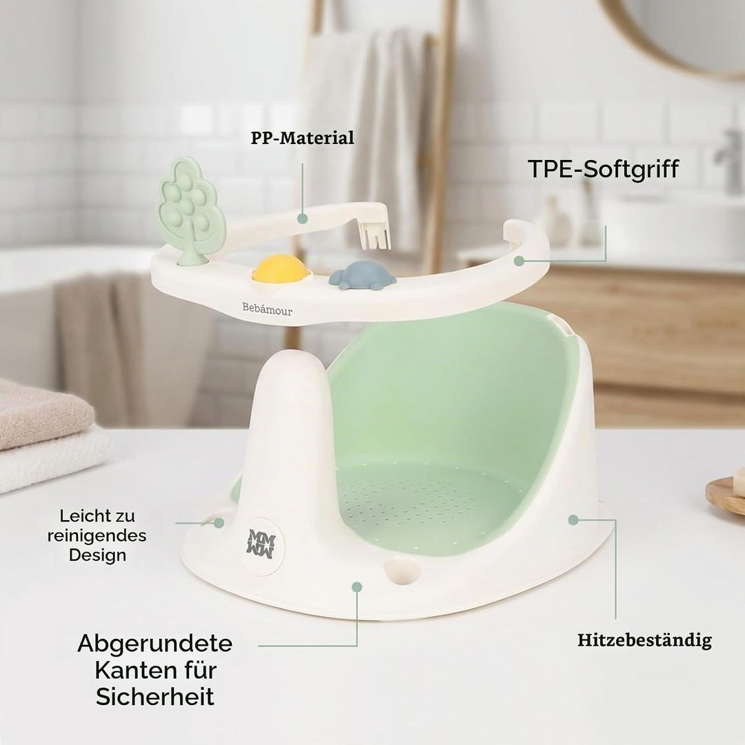 Bebamour Baby Badesitz 6 Monate+ Kind Badewanne Rutschfester 4 Green, 4 Green