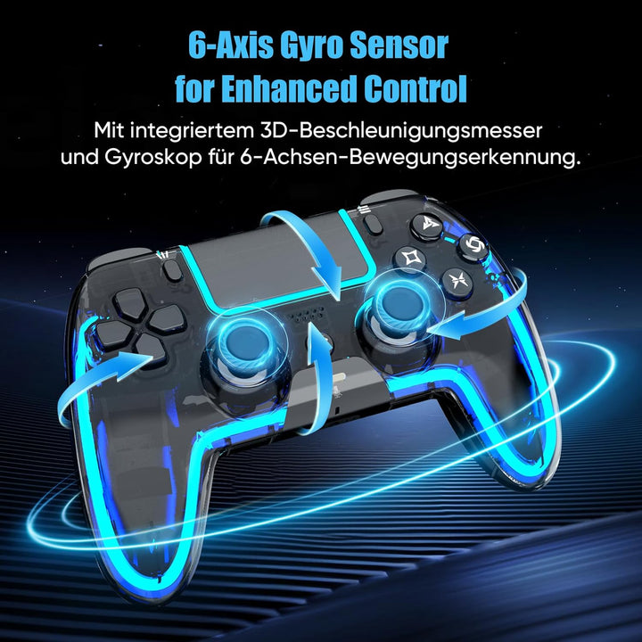 BETMI Wireless Controller für PS5, Pro/Slim/MAC/Steam Deck/PC, Hall-Effekt-Joystick, Doppelvibration