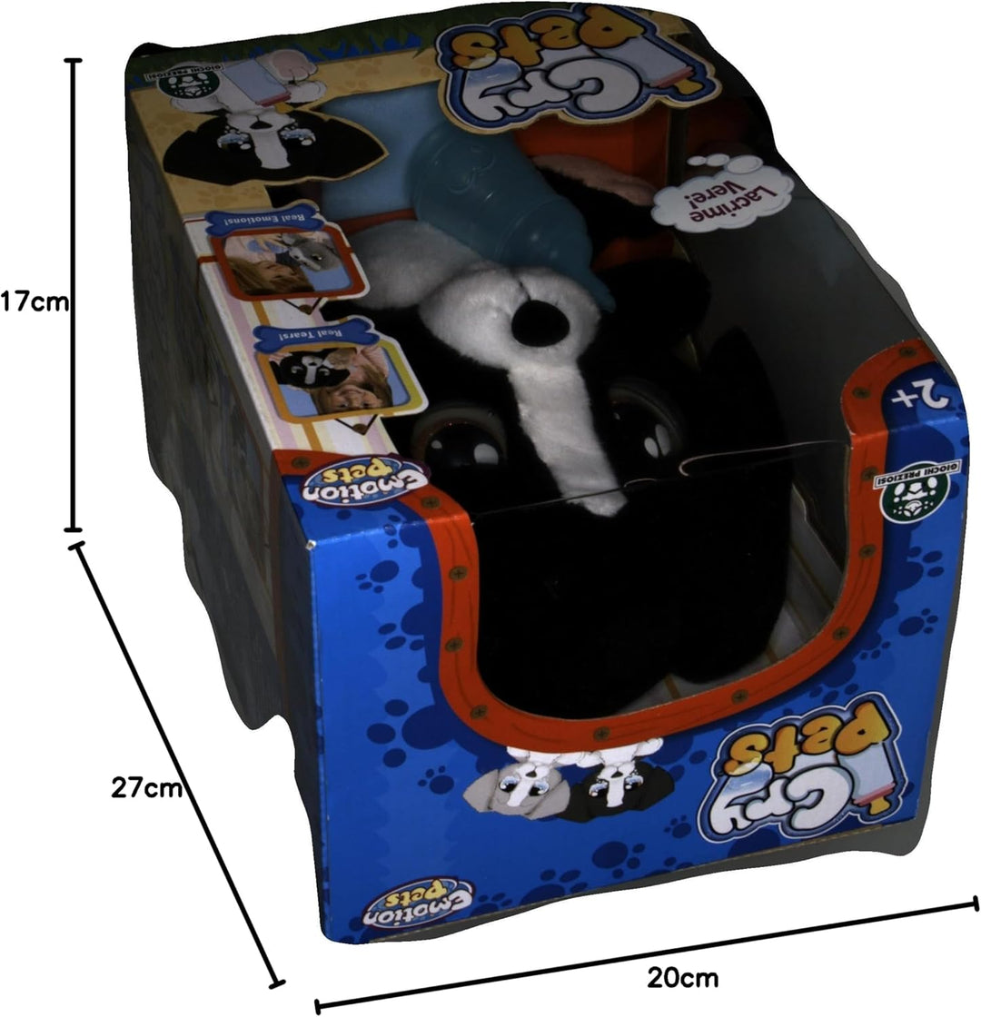 Giochi Preziosi Cry Pets Plüschtier mit Funktionen, Schwarz Plüschhund mit Funktionen, Plüschhund mi