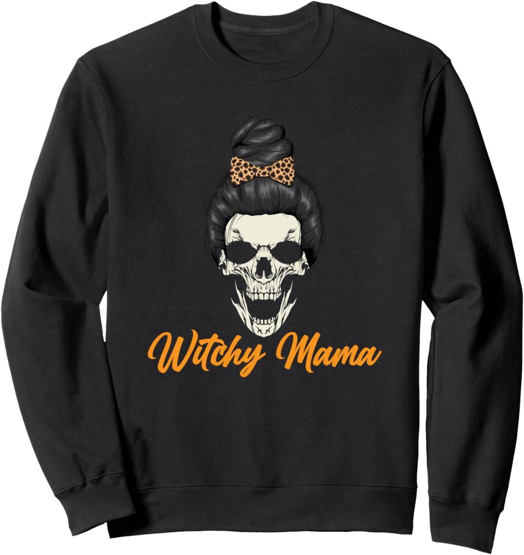 Witchy Mama - Spooky Halloween Skull Girl Sweatshirt