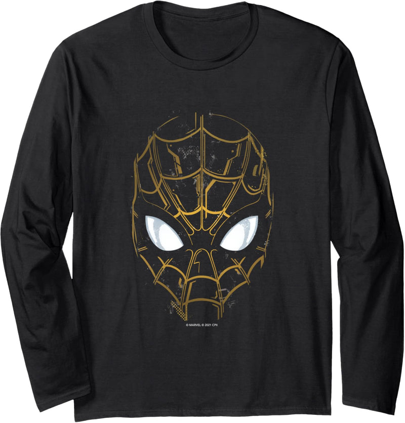 Marvel Spider-Man: No Way Home Black and Gold Mask Langarmshirt