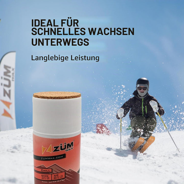 ZUMWax RUB ON WAX Ski/Snowboard - CHILL Temperature - 70 gram - INCREDIBLY FAST!!! by ZUMWax
