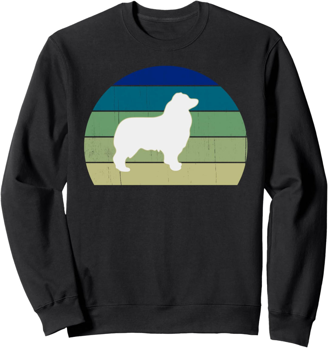 Coole Retro-Sonnenuntergang Australian Shepherds - Spass Besi Sweatshirt