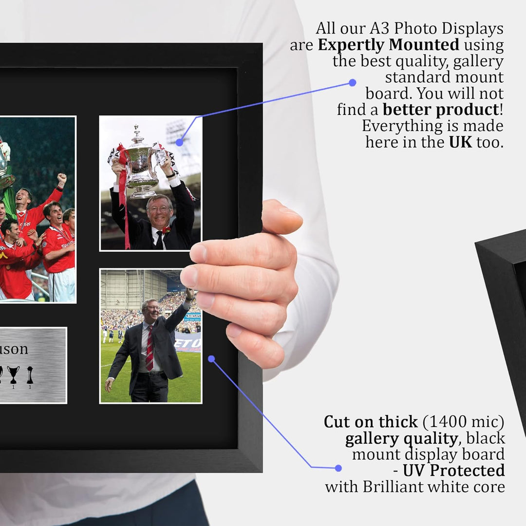 HWC Trading A3 FR Sir Alex Ferguson Geschenk, signiert, gross, gerahmt, A3, gedruckt, Autogramm, Fot
