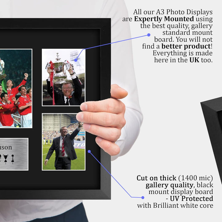 HWC Trading A3 FR Sir Alex Ferguson Geschenk, signiert, gross, gerahmt, A3, gedruckt, Autogramm, Fot