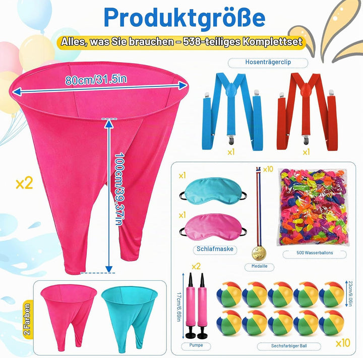 VEEKAY 538PCS Granny Pants Gartenspiel,2er-Pack übergrosse Granny Pants Hof-Spiel,Wurfspiele für Erw
