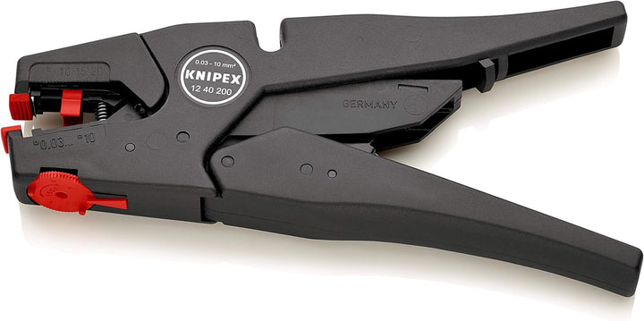 KNIPEX Selbsteinstellende Abisolierzange (200 mm) 12 40 200, Schwarz &amp; ErgoStrip Universal-Abmantelu