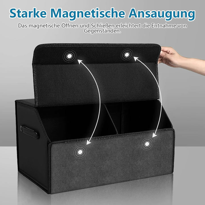 Polegas Auto Kofferraum Organizer, Faltbare Leder Kofferraumtasche, Grösse Aufbewahrungsbox Auto mit