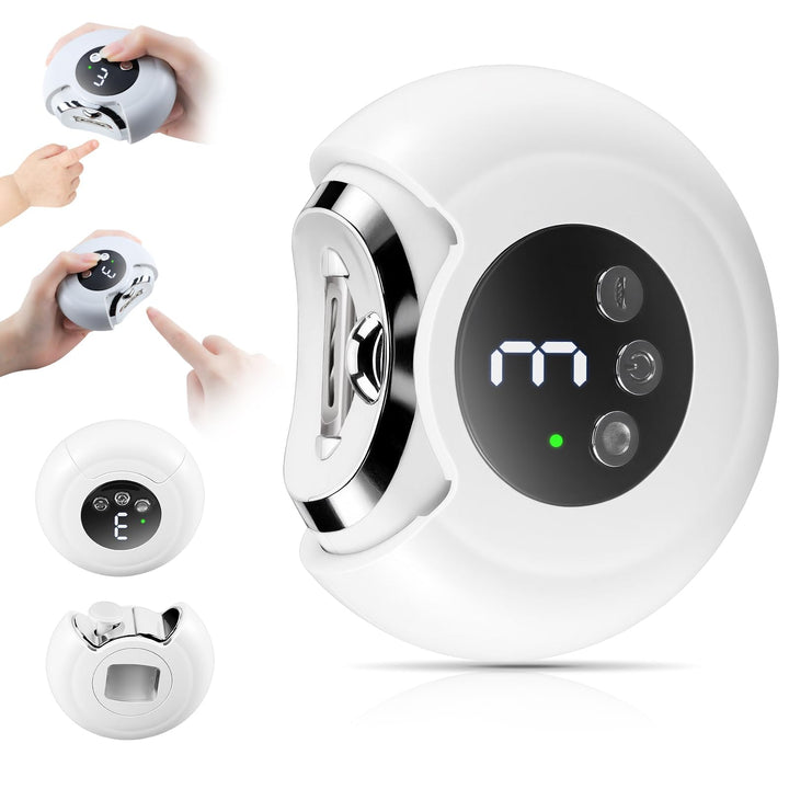3-in-1 Elektrische Nagelknipser für Männer &amp; Frauen - Wiederaufladbar mit LED-Licht, Automatischer T