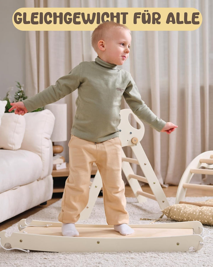Goodevas Montessori Kletterdreieck Set Ivory 5-in-1 Art set, Ivory 5-in-1 Art set