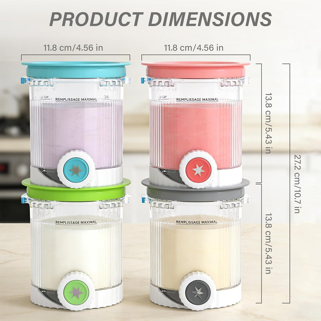 4 Stück Behälter für Ninja Swirl by CREAMi – Kompatibel mit Ninja NC700 NC701EU – 480ml Eiscreme Pin