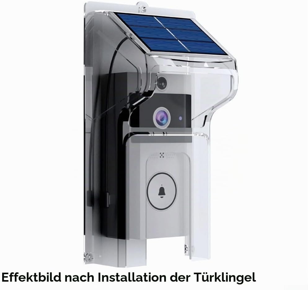 Cloudpower Solarbetriebene Türklingel-Regenschutz, kabellose Türklingel-Abdeckung, wasserdichte Vide