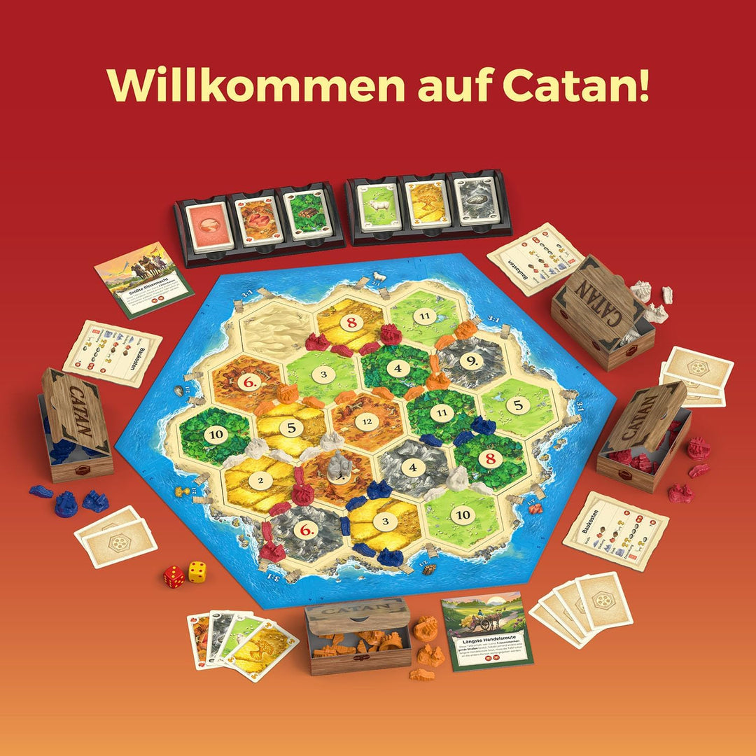 Kosmos 684655 Catan - Das Spiel, Basisspiel Siedler von Catan, Strategiespiel für 3-4 Personen ab 10