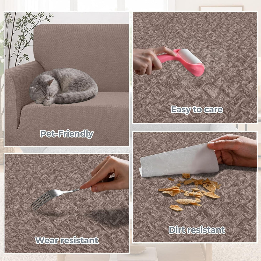 Ystyle Sofa überzug 2 Sitzer Mit Armlehne, Stretch Sofabezug rutschfest, Modern Sofa Cover Für Hunde
