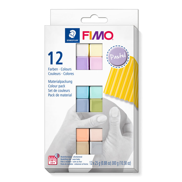 Staedtler Soft Modelliermasse, Pastellfarben, 2er-Pack, Modellierung, 2944030011 12 Blöcke Pastellfa