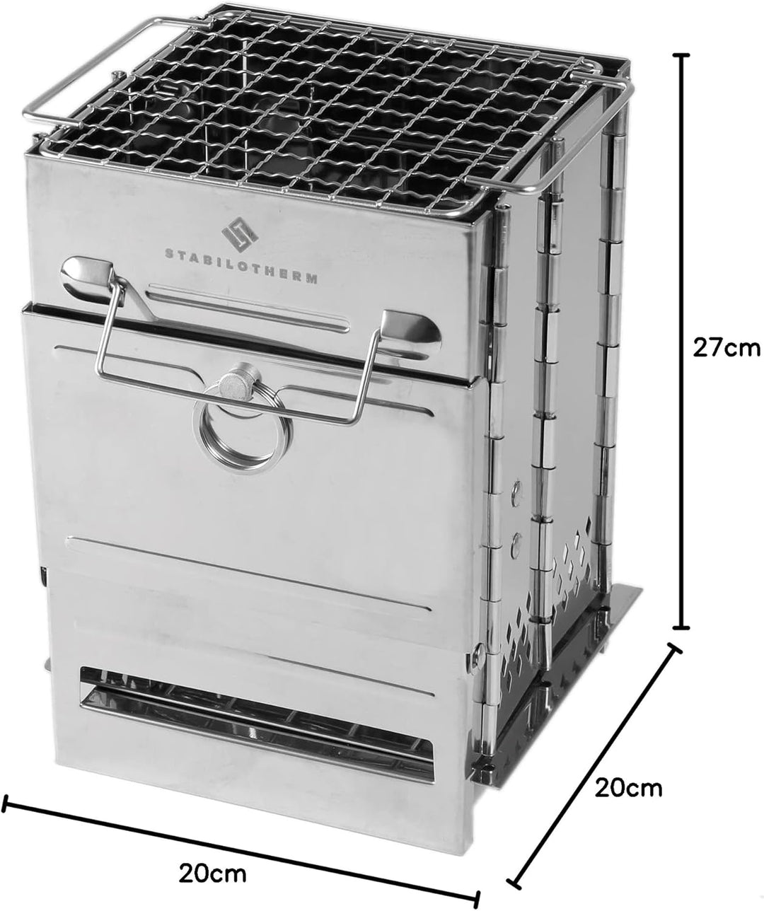 STABILOTHERM Edelstahl Holzkohle-Grill Camping Outddor faltbar | mobiler Grill Camping-Grill Outdoor