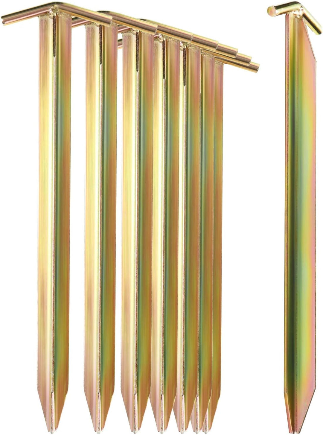 com-four® 8X Zelt-Heringe aus Stahl - Lange und robuste Erdnägel mit T-Profil für Camping und Outdoo