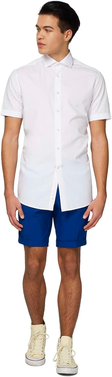 OppoSuits Herren-Kurzarmshirt – perfekt für den Sommer – schmale Passform XS Shirt Short Sleeve Whit