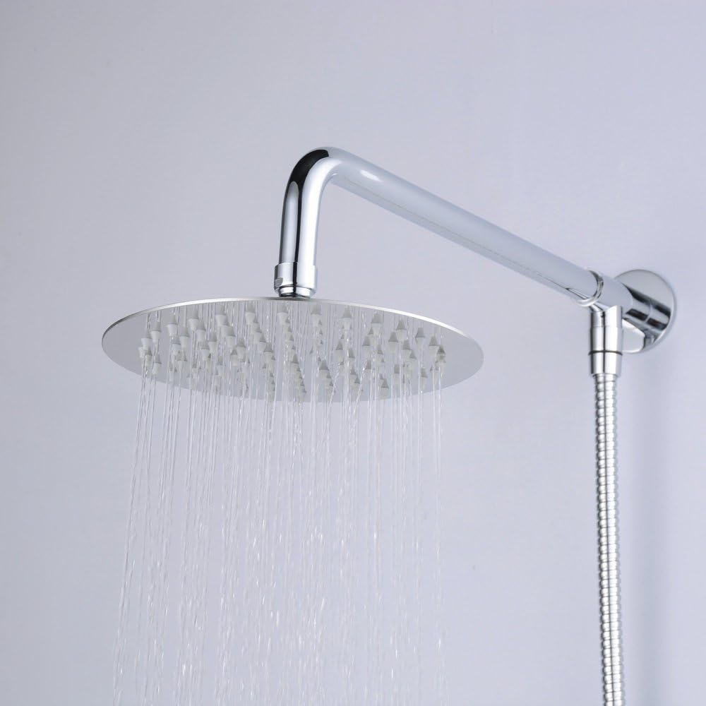 Hiendure® 25cm Runde Luxus Regendusche Einbauduschköpfe Edelstahl Duschkopf aus Edelstahl Spiegeleff