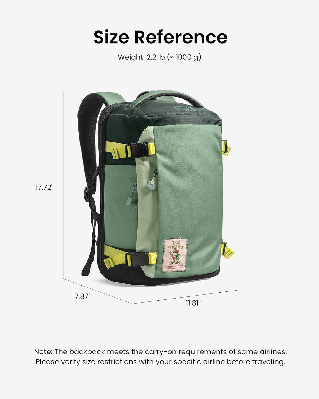 tomtoc 28L Reiserucksack, TSA-freundlicher Handgepäck Rucksack Flugzeug | Wasserdichter Easyjet Ruck